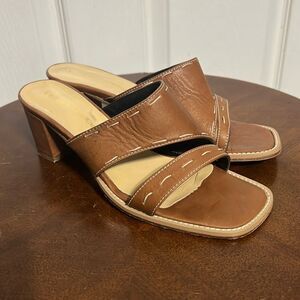 🔥 L’artigiano Sorrentino Vero Cuoio Heeled Sandal Pumps “Made in Italy” -Sz 38